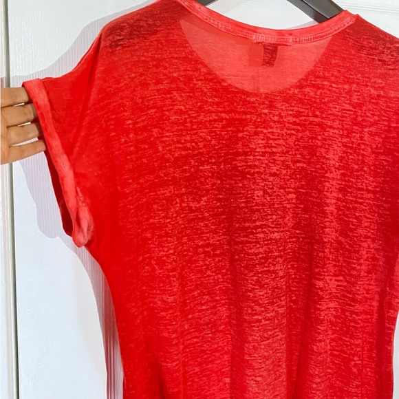 Style & Co. Red Burnout Pocket Short Sleeve Tee T-Shirt Size PXL. NWOT - Picture 4 of 5